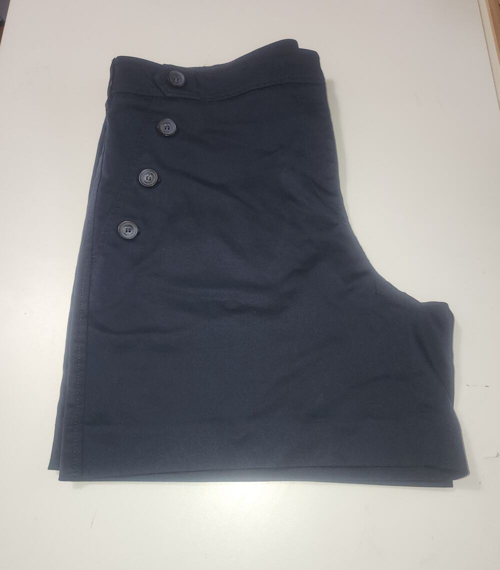 Chico's Navy Blue Double-Button Sailor Shorts womens 16 high waisted retro